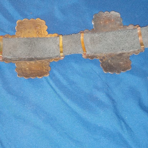 Silver and semi precious stone cross Concho belt main image 4